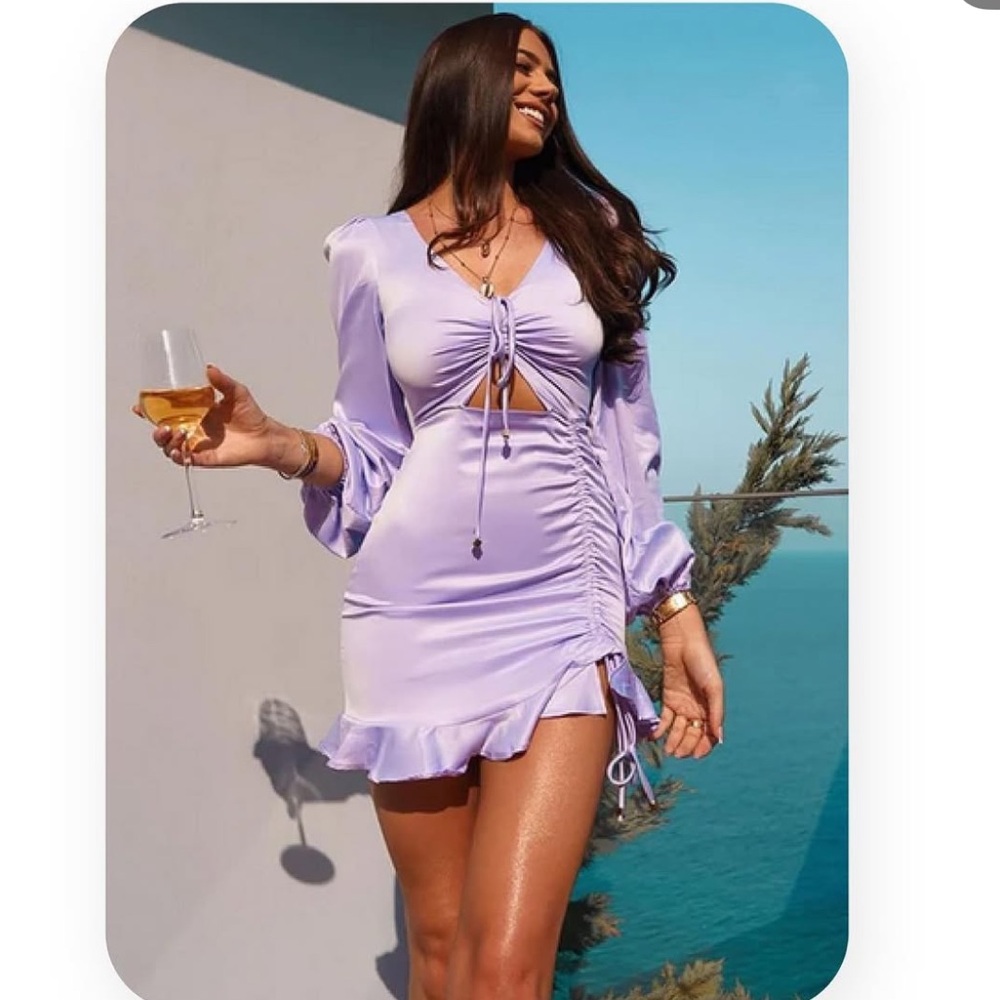 Fashion Nova Light Purple Satin Mini Dress